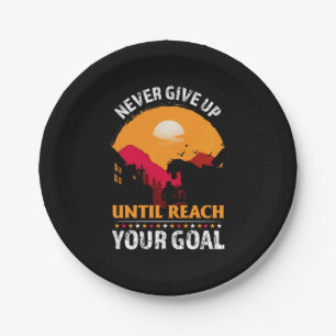 Equestrian Gift Never Give Up Until Reach Paper Plate