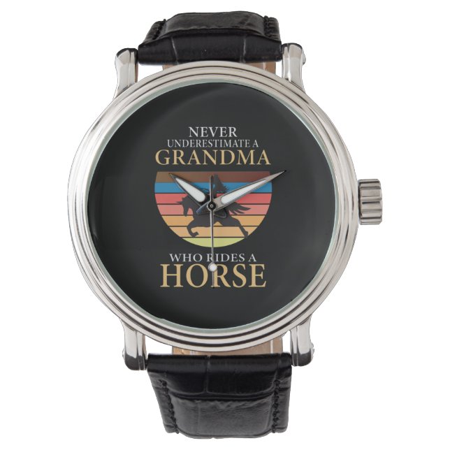 Equestrian Gift | Never Underestimate A Grandma Watch (Front)