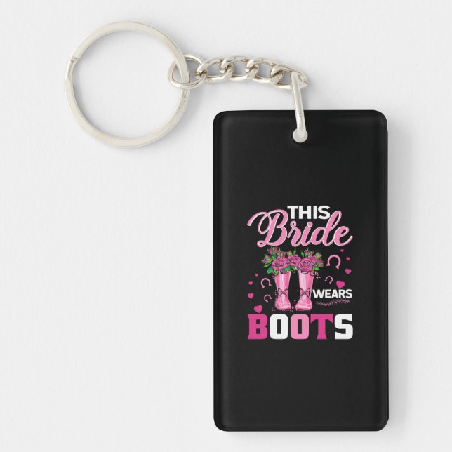Equestrian Gift | This Bride Wears Boots Key Ring (Front)