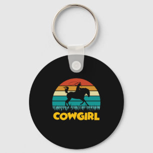 Equestrian Gift Vintage Cowgirl Key Ring