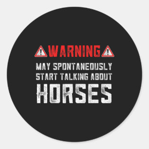 Equestrian Gifts Just A Girl Who Loves Horses Chin Classic Round Sticker