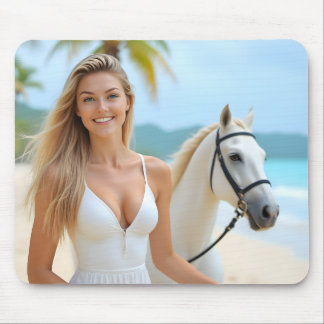 Equestrian Grace in Paradise Mouse Pad