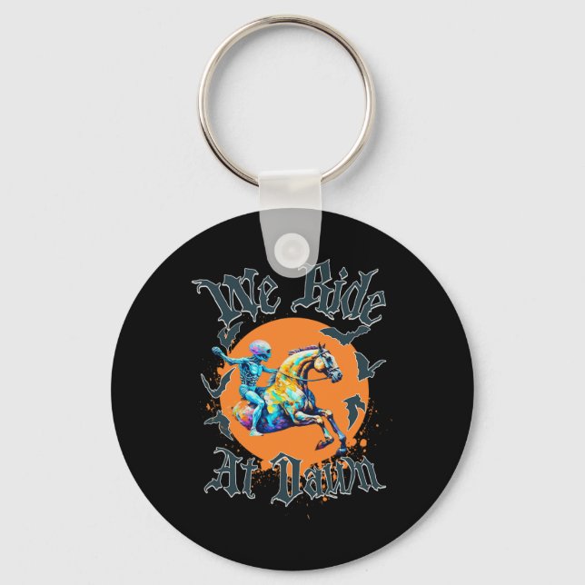 Equestrian Halloween Skeleton Costume  Key Ring (Front)