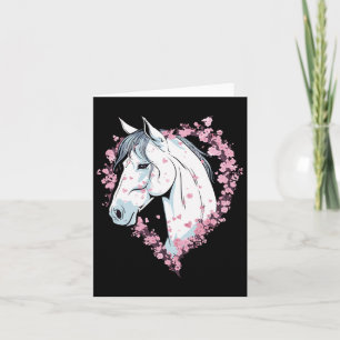 Equestrian Horse Cherry Blossom Horseback Riding Card