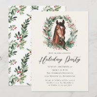 Equestrian Horse Christmas Wreath Holiday Party