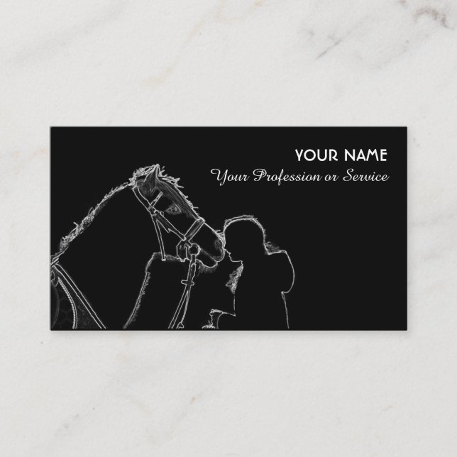 Equestrian horse lovers and riding enthusiasts bus business card (Front)