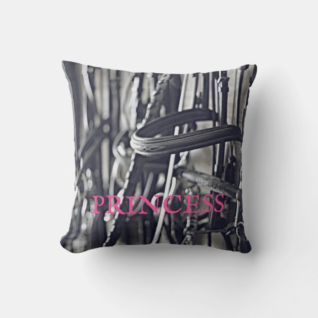 Equestrian Horse NAME Barn Tack Bits Horses Cushion (Front)