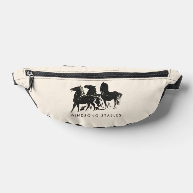 Equestrian Horse Painting Groom Custom Barn Name Bum Bags (Lay Down)