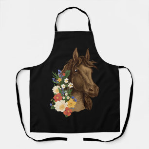 Equestrian Horse Portrait Western CowGirl Horsebac Apron