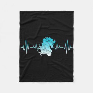 Equestrian Horse Rider Animal Lover Heartbeat Hob Fleece Blanket