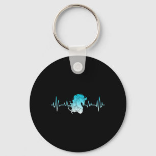 Equestrian Horse Rider Animal Lover Heartbeat Hob Key Ring