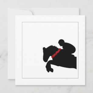 Equestrian Horse Show Silhouette Red Roses Rider Card