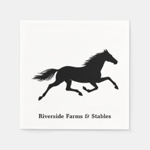 Equestrian Horse Stable Name White Napkin