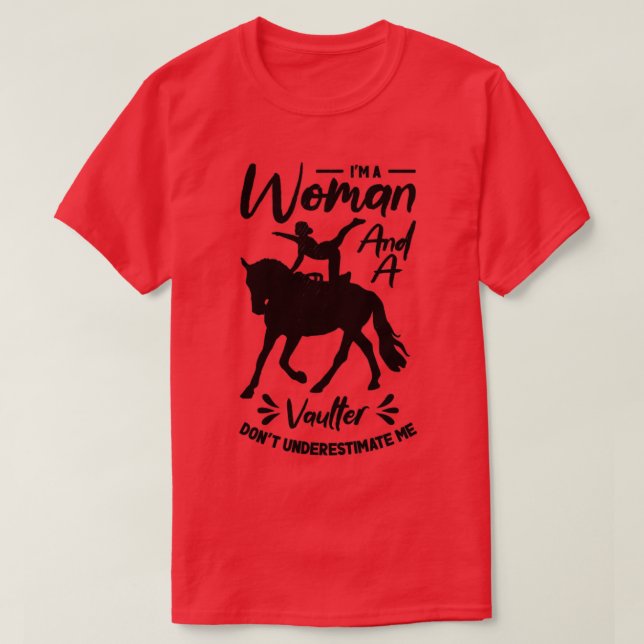 Equestrian Horse Vaulting Vaulter Horseback Riding T-Shirt (Design Front)