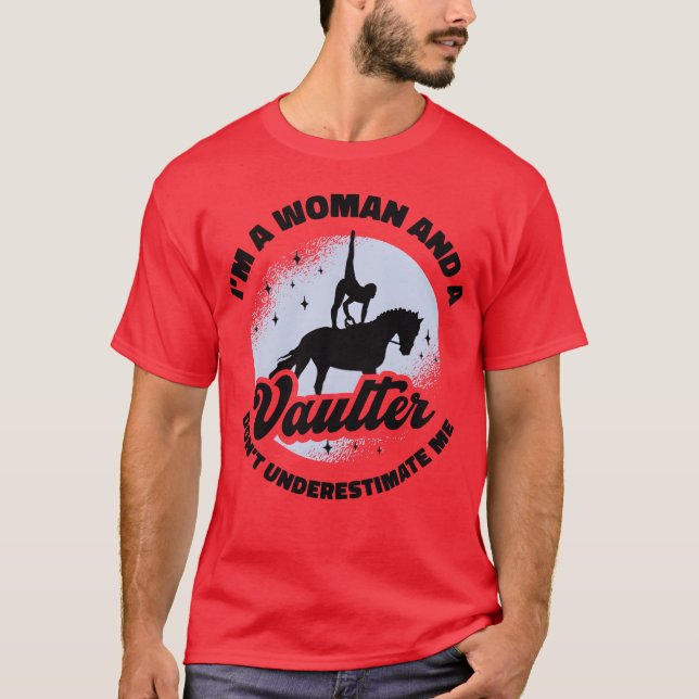 Equestrian Horse Vaulting Vaulter Horseback Riding T-Shirt (Front)