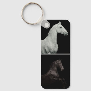 Equestrian Horses 2 Photo Collage Custom Text Key Ring