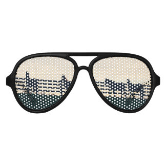 Equestrian Horses at the Pasture Fence Aviator Sunglasses