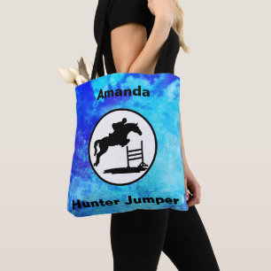 Equestrian Hunter Jumper Watercolor Horse Tote Bag