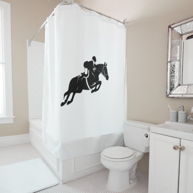 Equestrian Jumper Shower Curtain (In Situ)