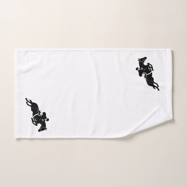 Equestrian Jumper White Hand Towel (Hand Towel)