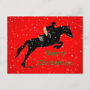 Equestrian Jumpin Great Christmas Holiday Postcard