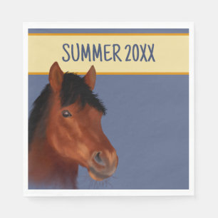 Equestrian Lover Brown Horse Paper Napkin