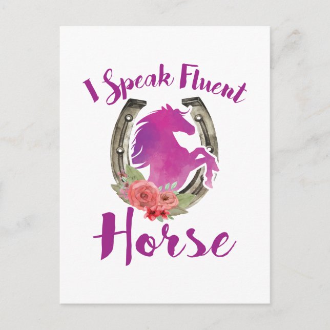 Equestrian Lover Trainer I Speak Fluent Horse Postcard (Front)