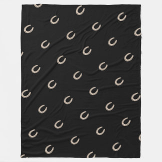 Equestrian Lucky Horse Shoe Pattern Fleece Blanket
