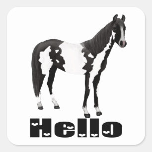 Equestrian Miss You Thinking of you Hello Horse Square Sticker