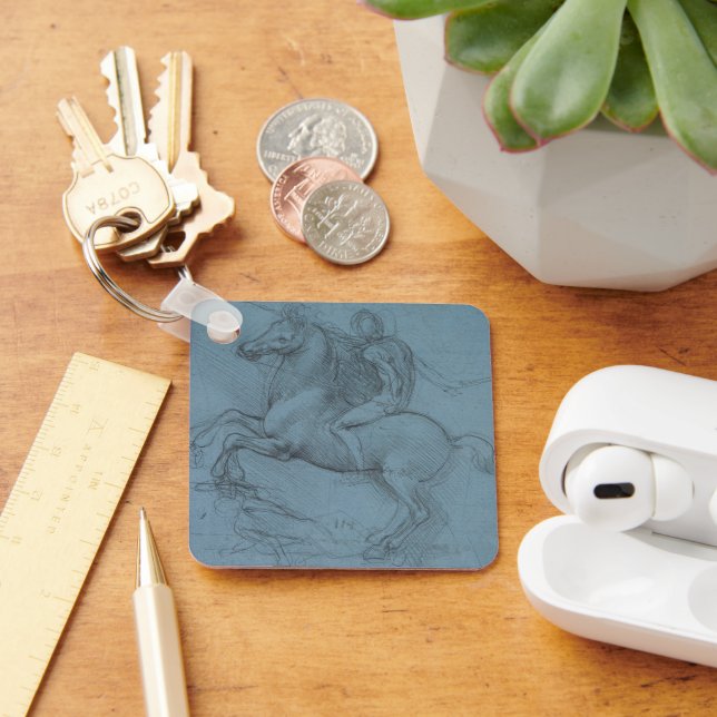 Equestrian Monument (study) by Leonardo da Vinci Key Ring (Desk)