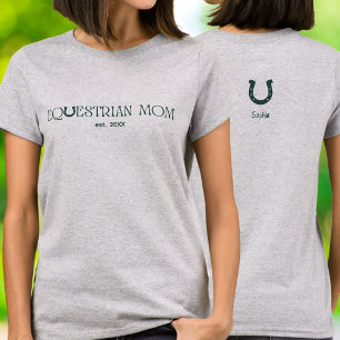 Equestrian Mum Est Line Typography T-Shirt