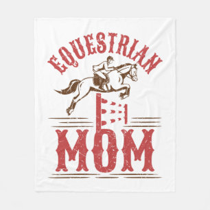 Equestrian Mum Horse Show Rider Mother's Day Fleece Blanket