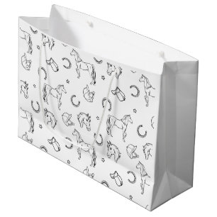 Equestrian Pattern Large Gift Bag