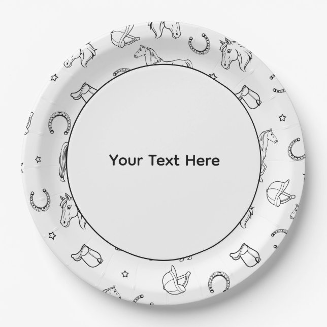 Equestrian Pattern Paper Plate (Front)