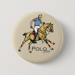 equestrian polo club 6 cm round badge