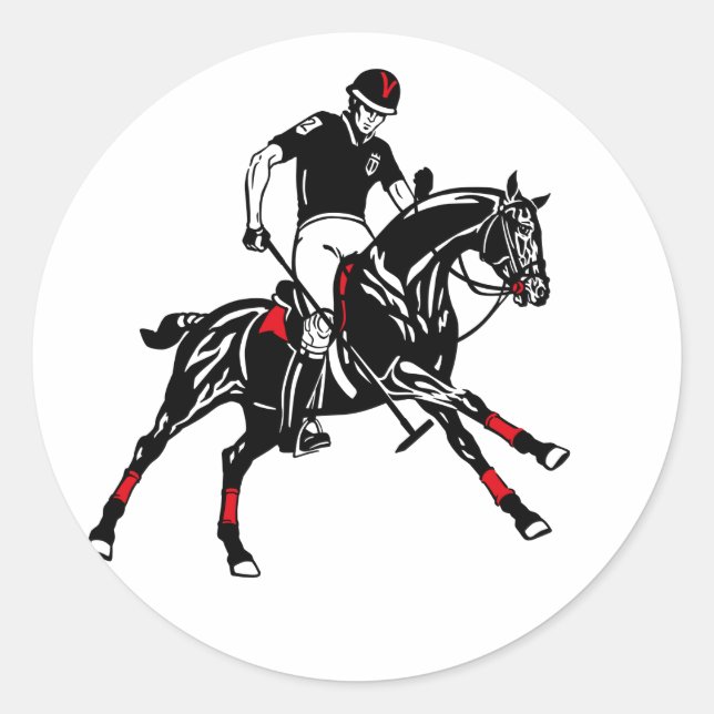 equestrian polo club keychain classic round sticker (Front)