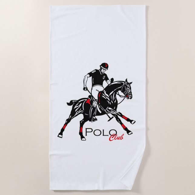 equestrian polo sport club beach towel (Front)