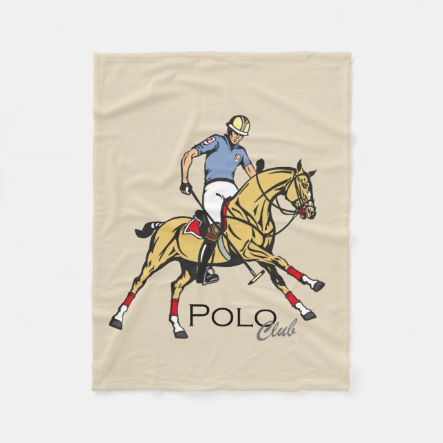 equestrian polo sport club fleece blanket (Front)