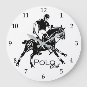 equestrian polo sport club large clock