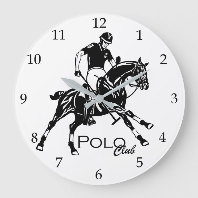 equestrian polo sport club large clock (Front)