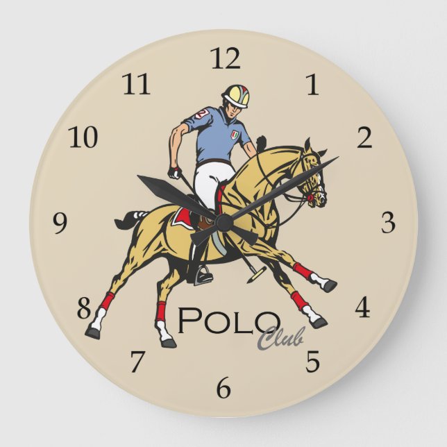 equestrian polo sport club large clock (Front)