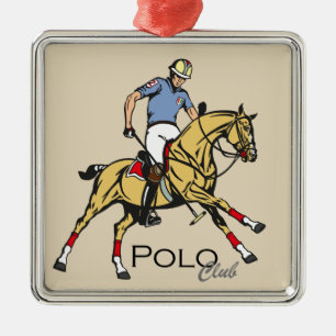 equestrian polo sport club metal tree decoration