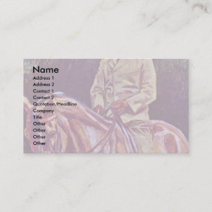 Equestrian Portrait By Trübner Wilhelm Business Card