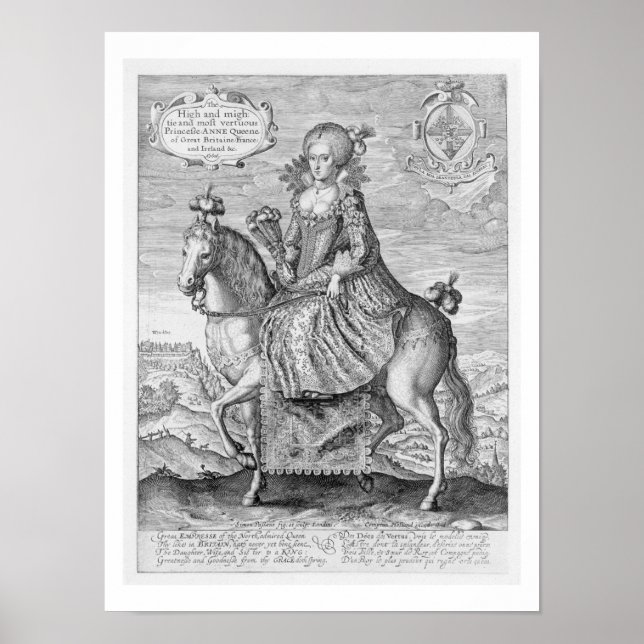 Equestrian Portrait of Anne of Denmark (1574-1619) Poster (Front)