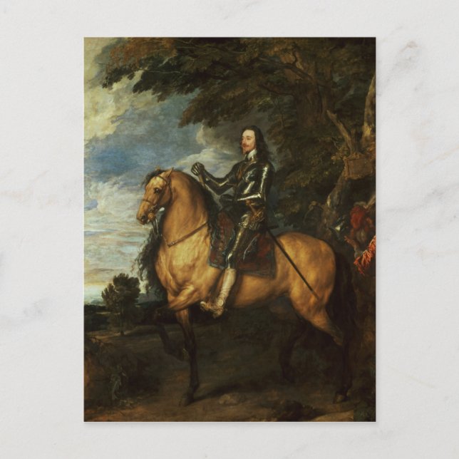 Equestrian Portrait of Charles I  c.1637-38 Postcard (Front)