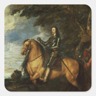 Equestrian Portrait of Charles I c.1637-38 Square Sticker