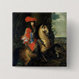 Equestrian Portrait of Louis XIV 15 Cm Square Badge