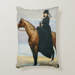 Equestrian Portrait of Mademoiselle Croizette Decorative Cushion