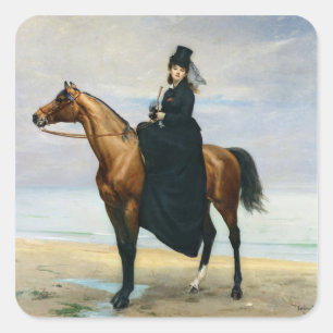 Equestrian Portrait of Mademoiselle Croizette Square Sticker