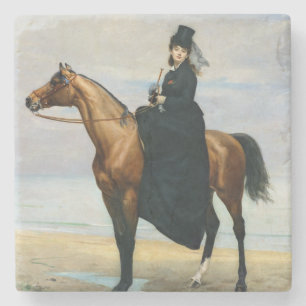 Equestrian Portrait of Mademoiselle Croizette Stone Coaster
